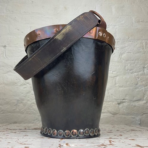 English Antique Leather Fire Bucket Circa 1870