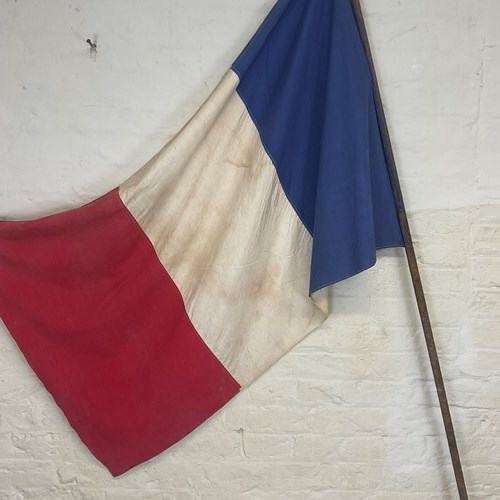 Large Vintage French Tricolour Ceremonial Flag Circa 1940