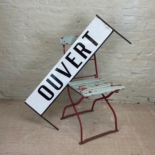 Large Vintage French Perspex Open Shop Sign 