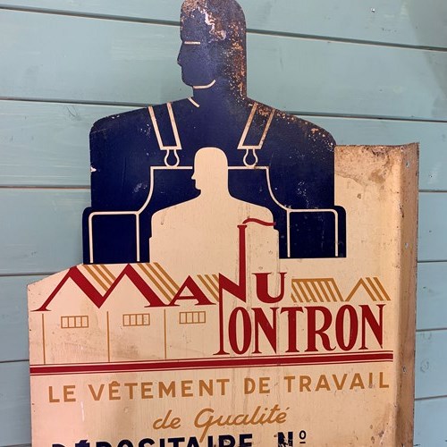 A Rare French Iron Advertising Sign For Work Clothing