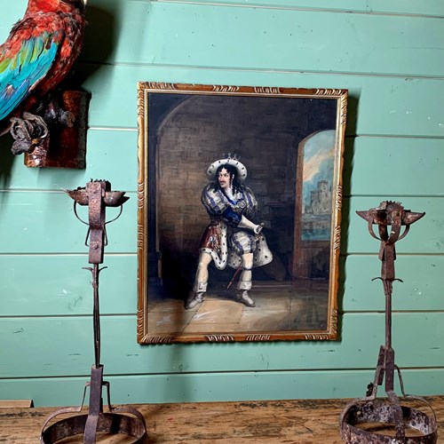 Early Watercolour Of A Cavalier -Richard III