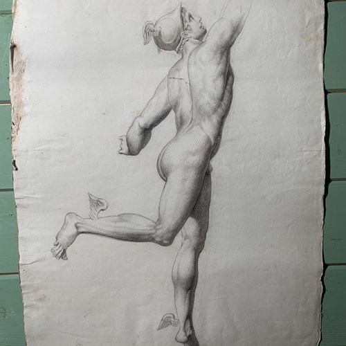 French Academic Drawing Of Mercury