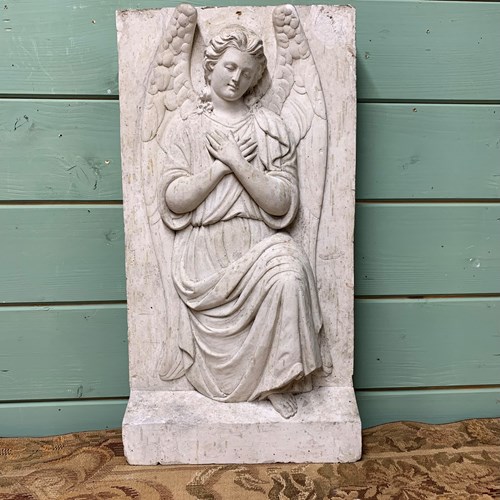 19Th C French Church Plaster Of An Angel