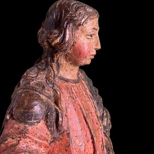 Early 18Th C Carved & Polychromed F...
