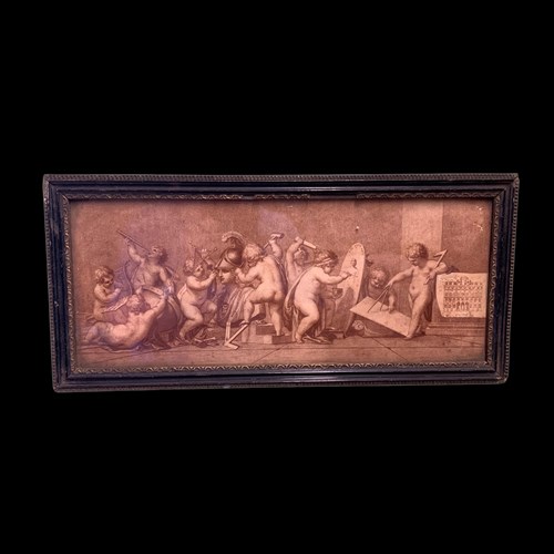 18Th Century Cupids Stipple Engraving