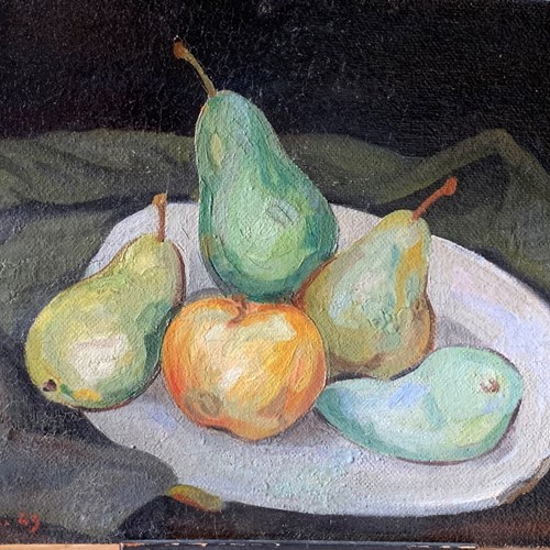 Apples And Pears Oil On Board
