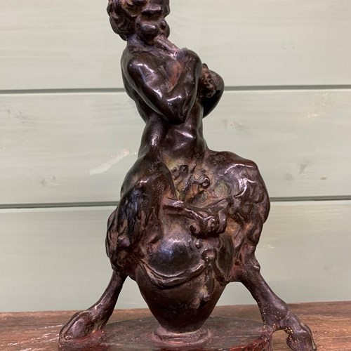 19Th C Bronzed Figure Of A Satyr