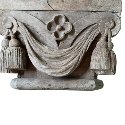 Antique Carved Frontispiece Fragment