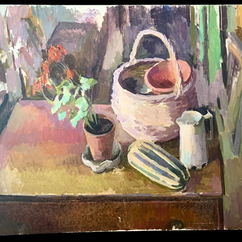 Mid Century Still Life With A Geranium