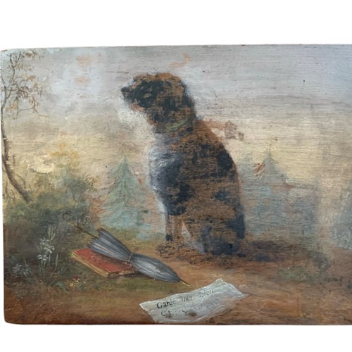 Ghostly Dog - Victorian Oil On Panel