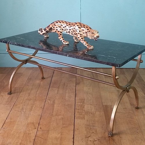 French Brass & Marble Coffee Table