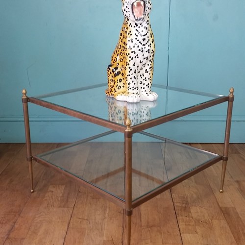 French Mid Century Brass Coffee Table