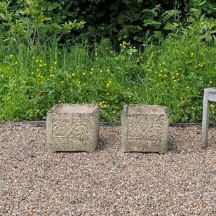 Pair of Decorative Square Planters