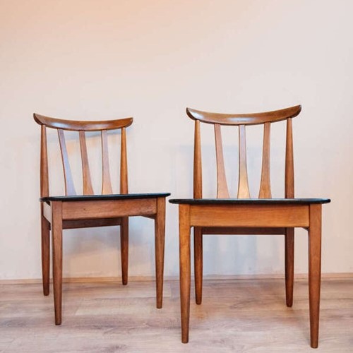 Pair of Elliot of Newbury Dining Chairs Mid Century Modern Teak