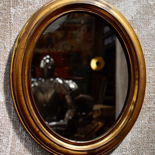 Victorian Brassed Oval Mirror