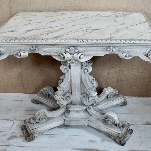 Italian Baroque Painted Faux Marble Centre Table