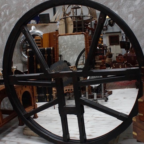 19th Century Large Gothic Bell Wheel Mirror
