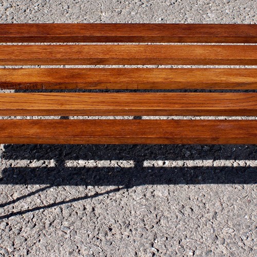 1960's Oak Slatted Hairpin Bench