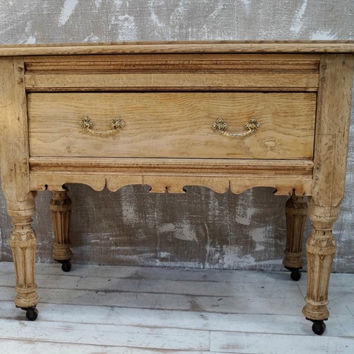 Victorian Bleached Oak Scullery Table 