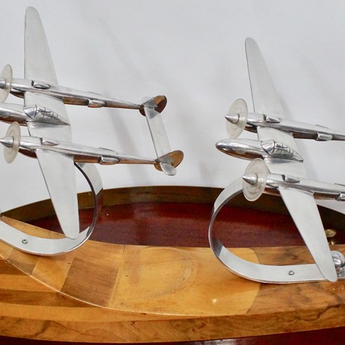 Art Deco Lockheed P - 38 Lightning Models on Stand