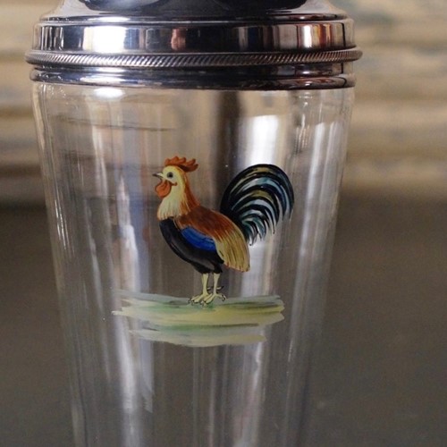 Art Deco Silver Plated & Glass Cocktail Shaker