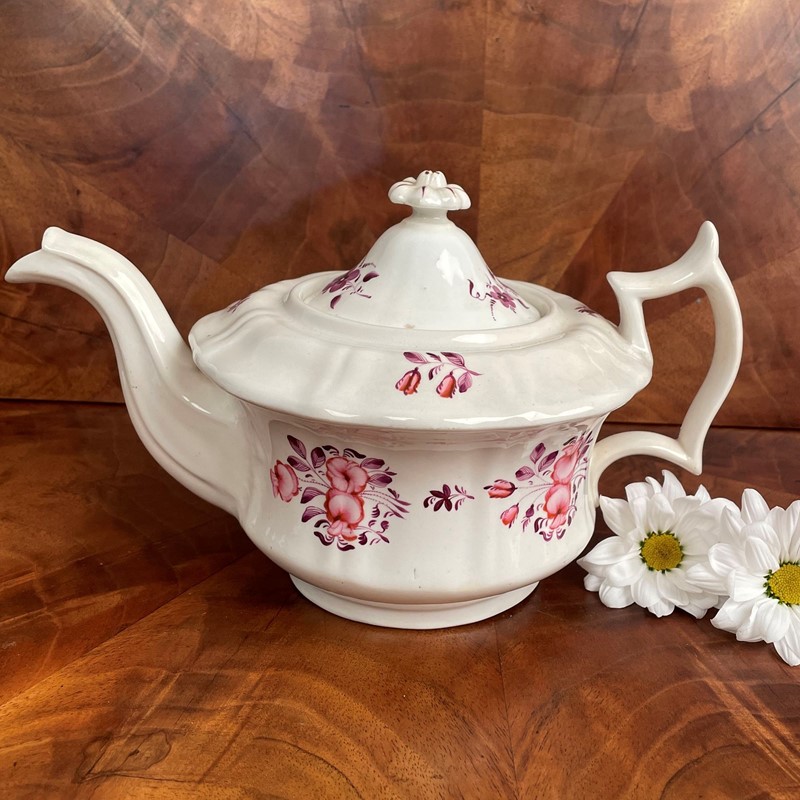 Large Early 19th Century Hand Painted Tea Pot-collier-antiques-0-img-8338-main-638104417619825783.jpeg
