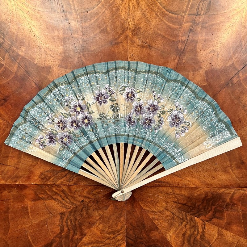 Early 20th Century Hand Painted Fan-collier-antiques-1-img-7119-main-638071432029961044.jpeg