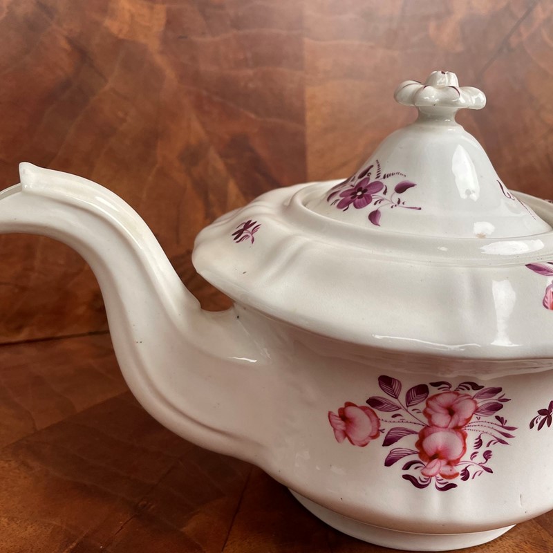 Large Early 19th Century Hand Painted Tea Pot-collier-antiques-2-img-8340-main-638104417694355868.jpeg