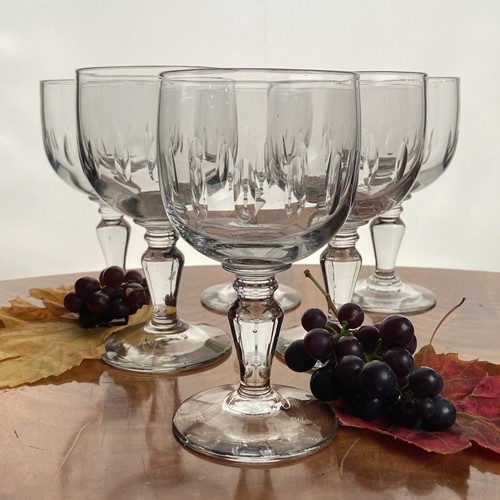 19Th Century Large Goblets With Olive Cutting