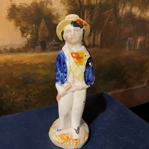 Victorian Staffordshire Figure Of A Boy