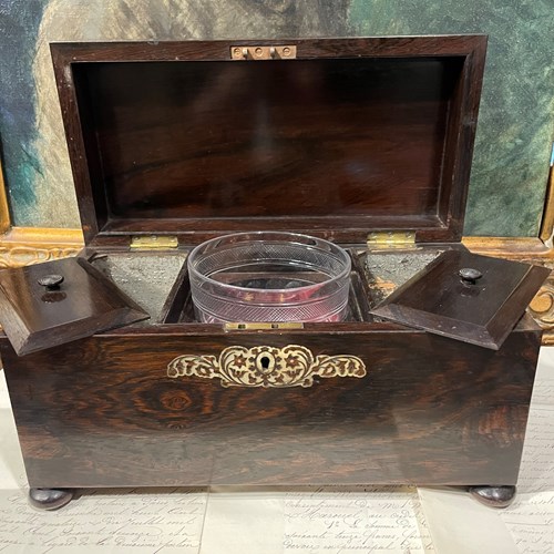 Early Victorian Hardwood Tea Caddy