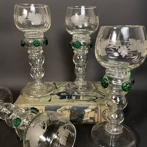 A Set Of 4 Continental Hock Glasses