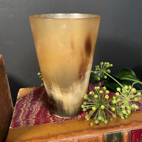 A Victorian Horn Cup Or Beaker