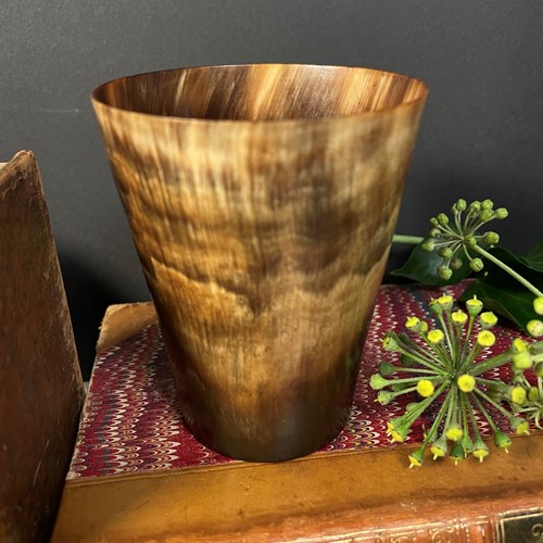 A Victorian Horn Cup Or Beaker