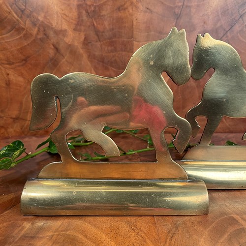 A Pair Of Victorian Brass Figures Of A Horse