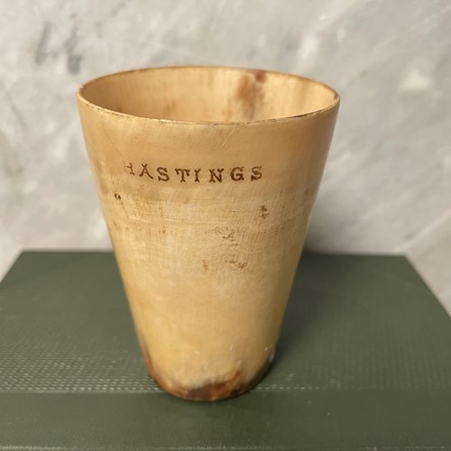 A Small Victorian Horn Cup Or Beaker