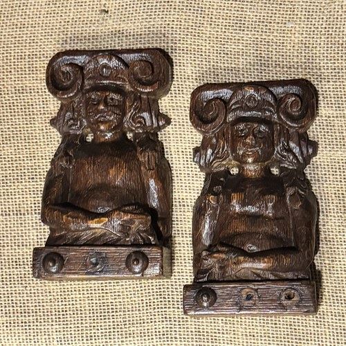 Pair Of 18Th Century Oak Caryatids