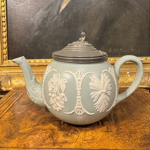 Small Jasperware Lidded Tea Pot