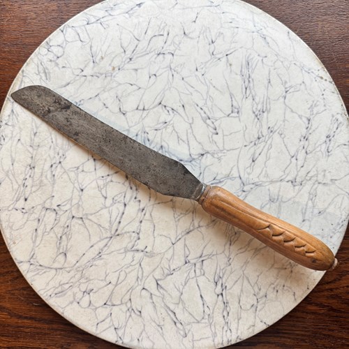 Bread Knife With Wheat Sheaf Carved Handle