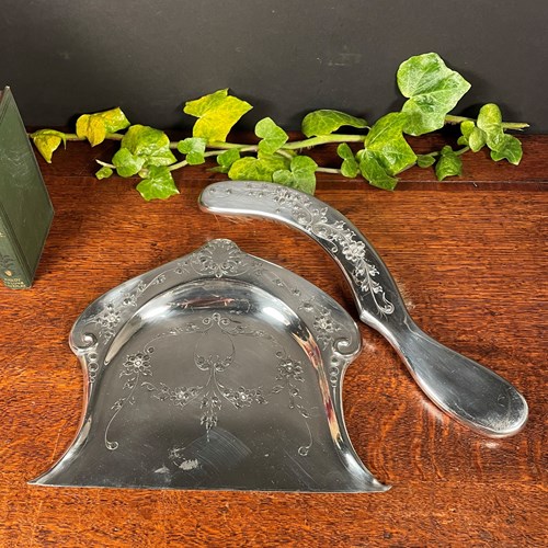 Silver Plated Crumb Tray And Brush