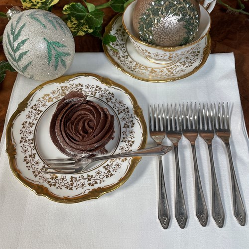 Set Of 6 Silver Plated Cake Forks