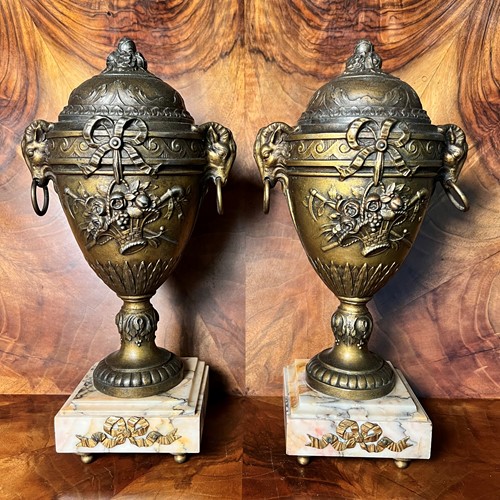 Pair of French Lidded Urns