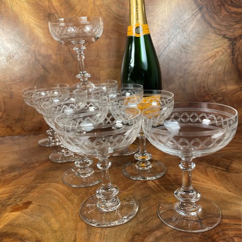 Set Of 9 Champagne Coupes