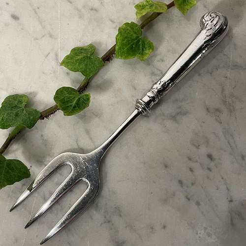 A Large Silver Plated Serving Fork