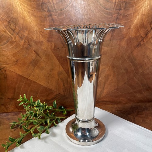 Large Silver Plated Vase