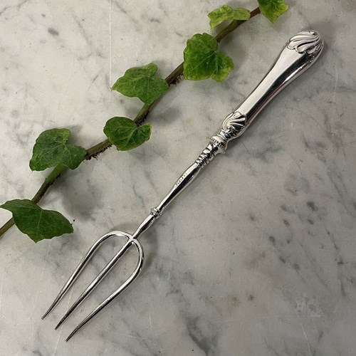 A Large Silver Plated Serving Fork