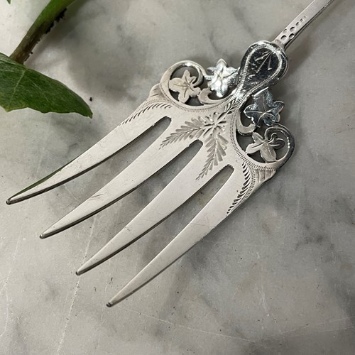 A Large Silver Plated Serving Fork