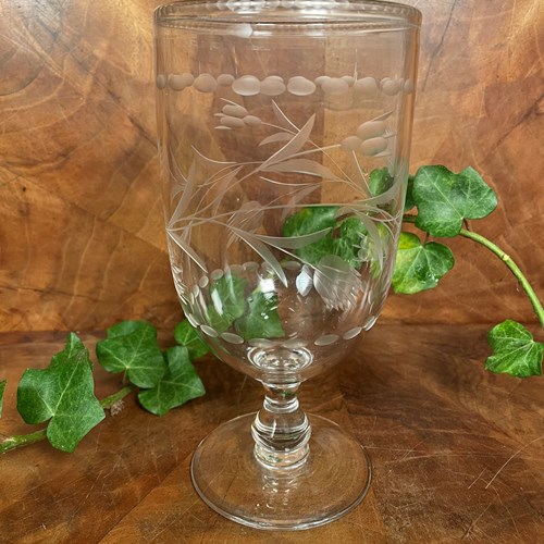 Victorian Engraved Glass Vase