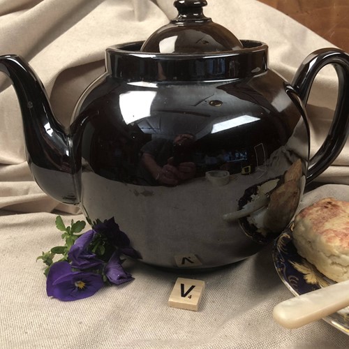 Early 20Th Century Brown Betty Tea Pot