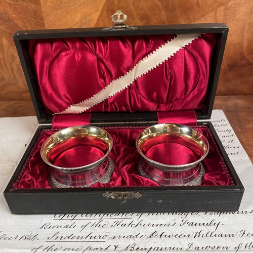Pair Of Victorian Cased Napkin Rings
